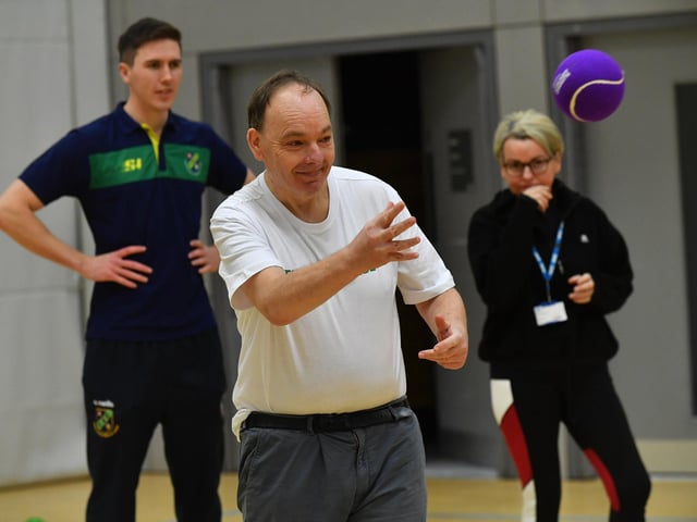 Action from the Cricket Blitz, organised by the North West Cricket Union, held in the Foyle arena on Monday afternoon. Photograph: George Sweeney