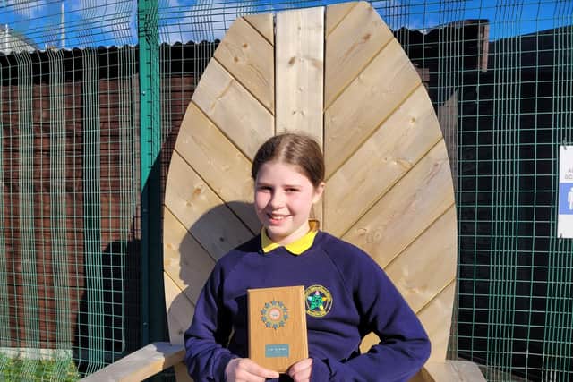 Gaelscoil Éadain Mhóir pupil Mia, P7, who won Best Actor when her class competed and won the North West Drama Festival.