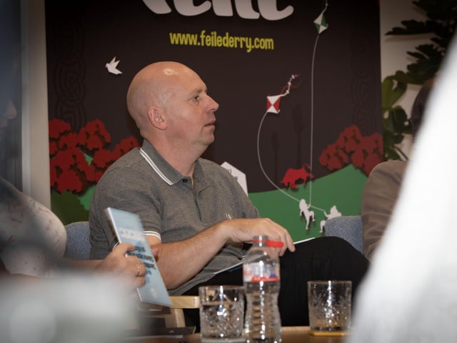 George McGowan, Old Library Trust, Creggan, speaking at the Feile's 'Health and Care in a New Ireland' discussion held at the Gasyard, Derry on Thursday afternoon.  (Photos: Jim McCafferty Photography)