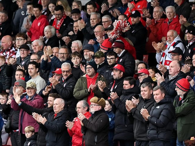 Derry City supporters during the SSE Airtricity Men’s Premier Division match between Derry City and Bohemians at Find Insurance Celtic Park in Derry. Photo by Stephen McCarthy/Sportsfile