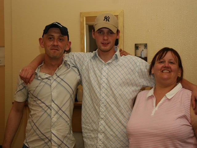 Patrick Sweeney with family and friends.