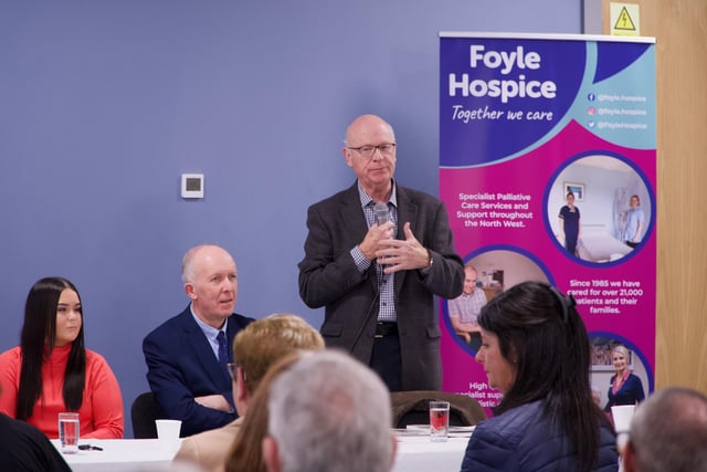 Joe Martin speaking at the launch of Tony Hassan's new memoir.