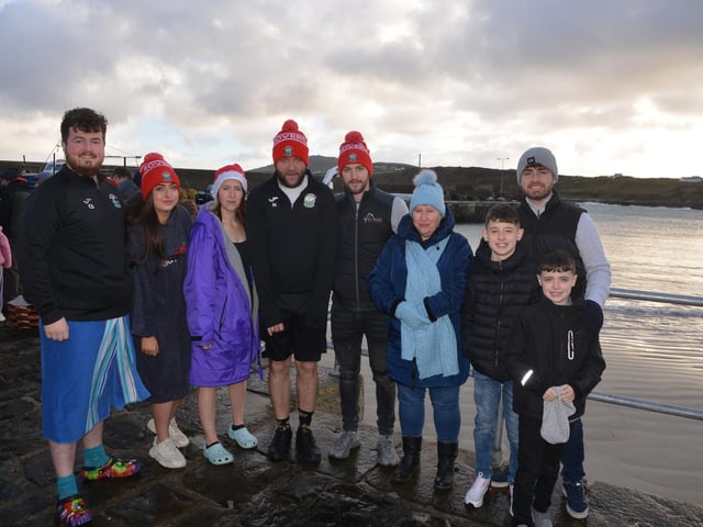 Malin Head Community Christmas Day Swim at Portmor Beach.