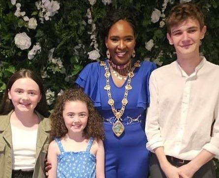 The Mayor with young attendees at the event.