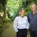 Mel Giedrouc and Martin Clunes on The Smugglers Path in Dorset