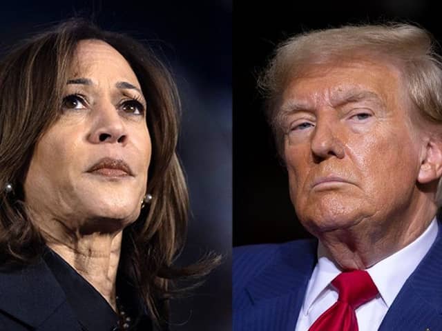 Outgoing U.S. Vice President Kamala Harris (L) and newly elected U.S. President Donald Trump. (Photos by Scott Olson/Getty Images and Bill Pugliano/Getty Images,