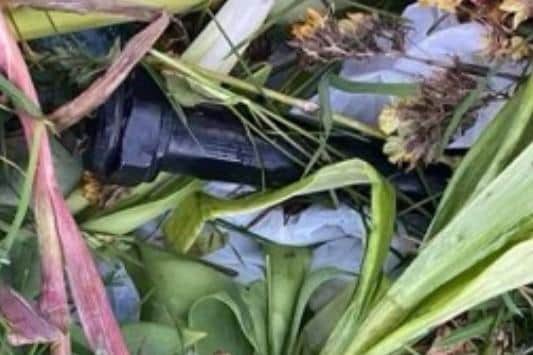 A suspected pipe bomb recovered by the PSNI in the City Cemetery on Tuesday.