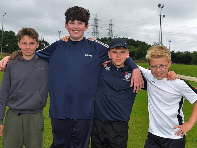 Young participants pictured at the recent City of Derry Youth Rugby Summer Camp.  Photo: George Sweeney. DER2331GS – 49