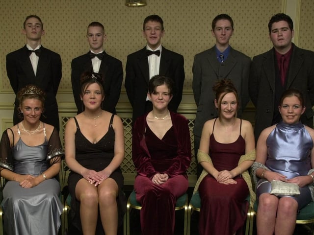 Seated, from left, Sarah Smith, Michelle Gray, Lisa Molloy, Tracy Gillen and Nicola Duddy. Standing, from left, Mark Atkins, Harry O'Hagan, Anthony Gildea, Peter O'Donnell and Pearse Quigley. (5/12/BD33)