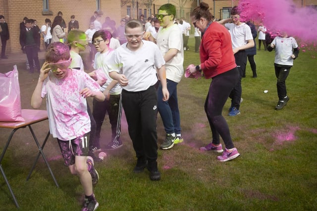 Fun and games at the St. Joseph’s Boys School Colour Run last week. (Photos: Jim McCafferty Photography)