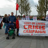 Protesters who attended a previous Derry Against Fuel Poverty march and rally. Photo: George Sweeney.  DER2239GS – 100