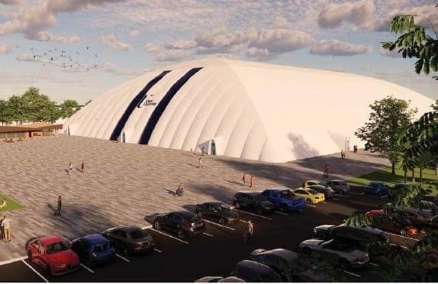 An image of the plans for Derry's UU Dome.