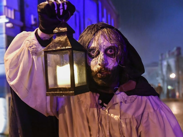 Spooky character at the 2025 Halloween festivities in Derry’s city centre. Photo: George Sweeney