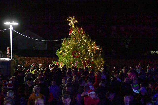 The Christmas Lights switch on at the Community Hub on Friday night. Photo: George Sweeney