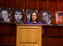 Sinn Fein President Mary Lou McDonald delivered the Annual Bloody Sunday Lecture in the Guildhall on Friday evening. Photo: George Sweeney. DER2305GS – 134