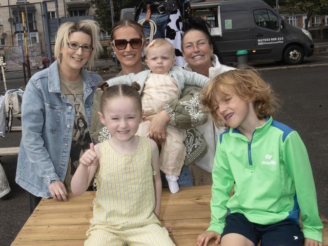 Enjoying the festivities at the Feile '25s Party in the Park (Big Bog BBQ) in Pilot's Row on Saturday. (Photos: Jim McCafferty Photography) : .