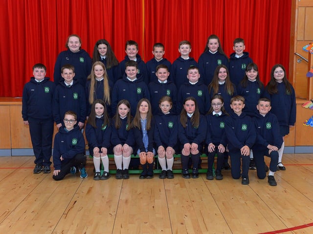 Mr McCallion's P7 leavers class at St Patrick’s Primary School. Photo: George Sweeney. DER2321GS – 83
