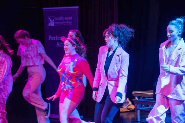 Students performing in the Foyle Theatre at part of Open Day at Strand Road campus.