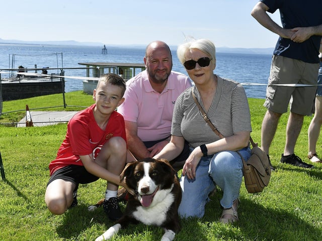 Bruno with Tadag, Kyle and Louise Boyce at the Moville Summer Festival Pet Show, held on The Green. Photo: George Sweeney