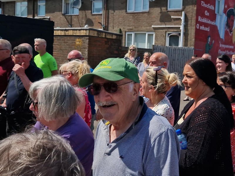 Among the turnout at the launch of the new Bloody Sunday mural at Lisfannon Park.