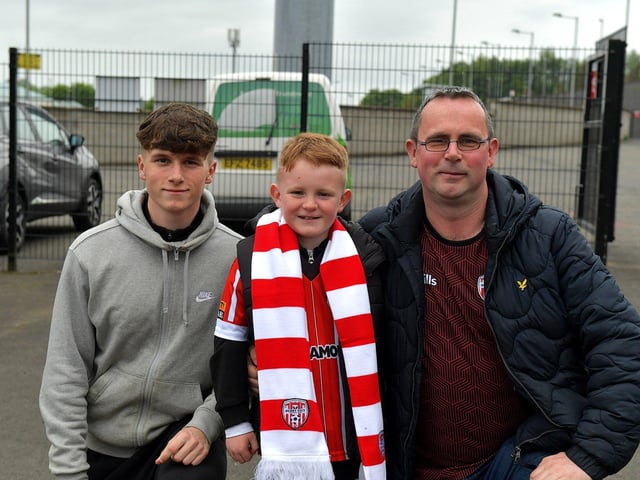 Fans in the Brandywell for Derry City’s game against UCD on Friday evening last. Photo: George Sweeney.  DER2320GS – 107 