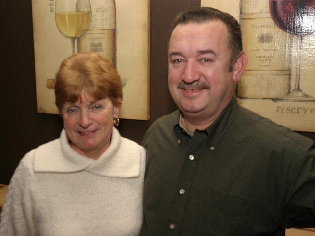 Tony smiles for the camera with his only sister in Derry, Ann 0019/JML  : Parties and celebrations January 2006: Tony Devlin.