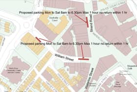DfI is increasing waiting times from a maximum of 30 minutes to one hour at two locations on William Street and at one location on the Strand Road.