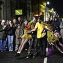 Zombie Circus performers in Derry’s city centre on Wednesday evening.  Photo: George Sweeney