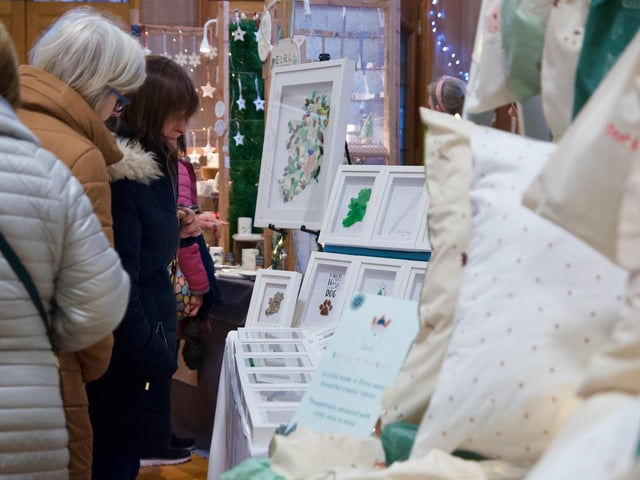 Shoppers enjoying the Christmas Guildhall Craft Fair at the weekend.