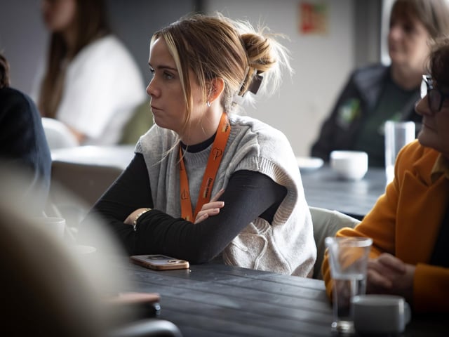 DHCT's Advocacy Programme's Brighdin Deane taking part in Tuesday's event.
