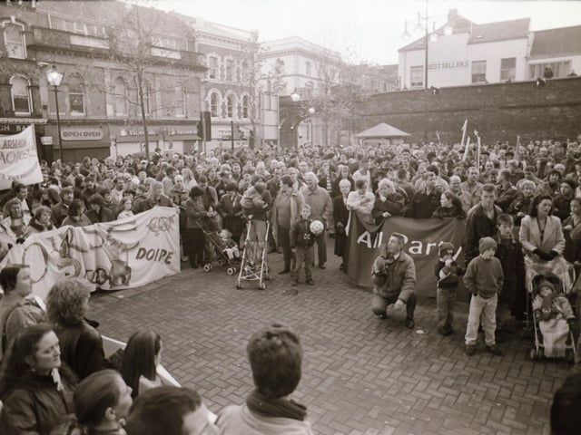 Sinn Féin march and rally demanding peace talks.