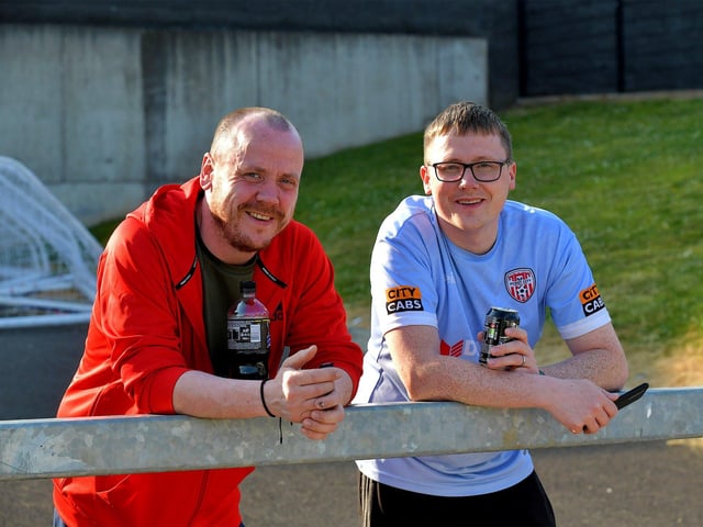 Fans in the Ryan McBride Brandywell Stadium for the Derry City versus Bohemian game on Friday evening. Photo: George Sweeney. DER2322GS – 124
