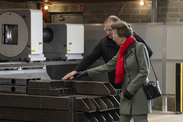 Princess Anne paid a flying visit to Fleming Agri Products in Derry on Thursday when she met staff and apprentices at the Newbuildings facility.