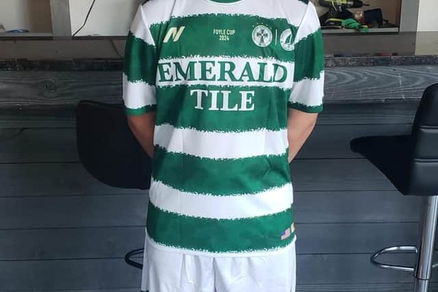 Customised Lansdowne Yonkers and Rathmullan Celtic Foyle Cup kit