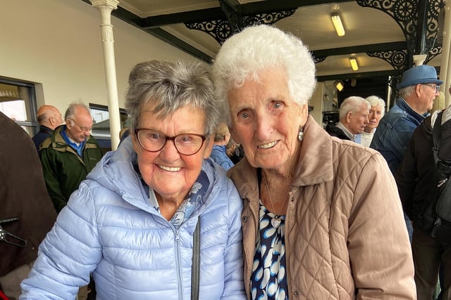 Mary Higgins and Margaret Roberston from Eglinton enjoying their trip to Coleraine