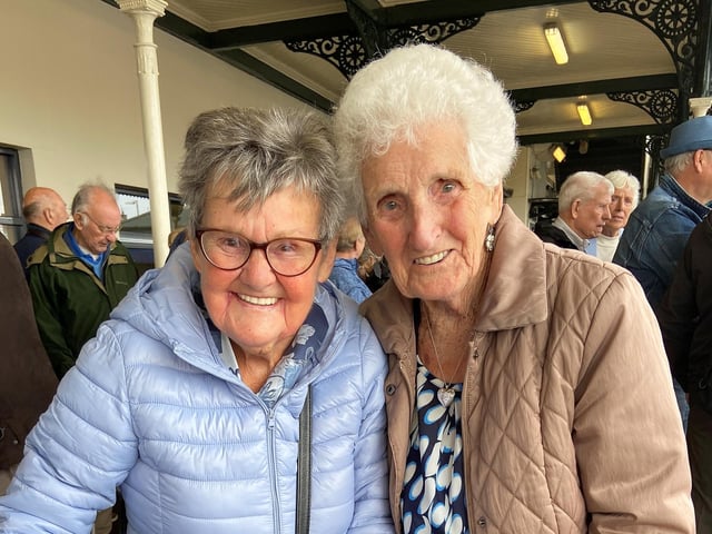 Mary Higgins and Margaret Roberston from Eglinton enjoying their trip to Coleraine