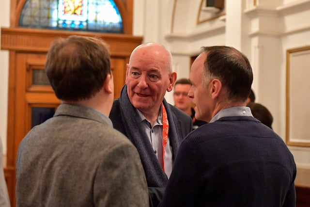 Former party leader Mark Durkan speaking to members at the SDLP annual Conference, on Saturday morning, in St Columb’s Hall. Photo: George Sweeney. DER2312GS – 33