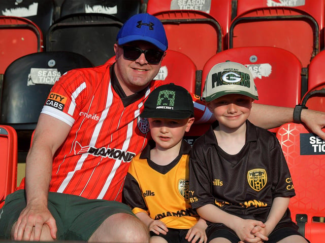 Fans in the Ryan McBride Brandywell Stadium for the Derry City versus Bohemian game on Friday evening. Photo: George Sweeney. DER2322GS – 132