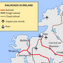 Ireland's rail network (Image by Andrein at en.wikipedia Public Domain)