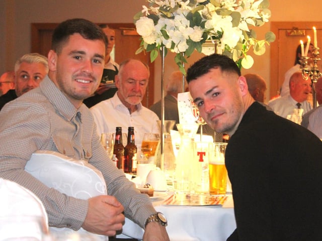 Derry City goalkeeper Brian Maher and striker Danny Mullen pictured at the Everglades Hotel on Saturday evening.