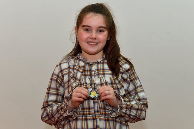 Clodagh Robson was placed First in P1-P7 Original Poetry at the Feis Dhoire Cholmcille on Tuesday at the Millennium Forum. Photo: George Sweeney.  DER2315GS – 159