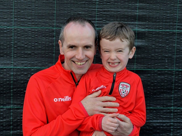 Derry City fans at the Brandywell on Friday evening. Photo: George Sweeney