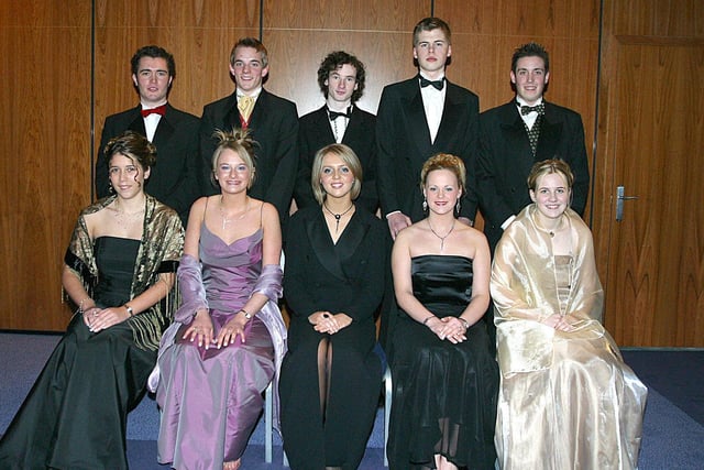 From left (seated), Christina Ferry, Emma Sykes, Aisling Simpson, Megan Kennedy and Katrina Reilly. Back row, Thomas Downey, Frank Butcher, Angus Flannagan, Alastair Robb and Richard Philson. (0402T07)