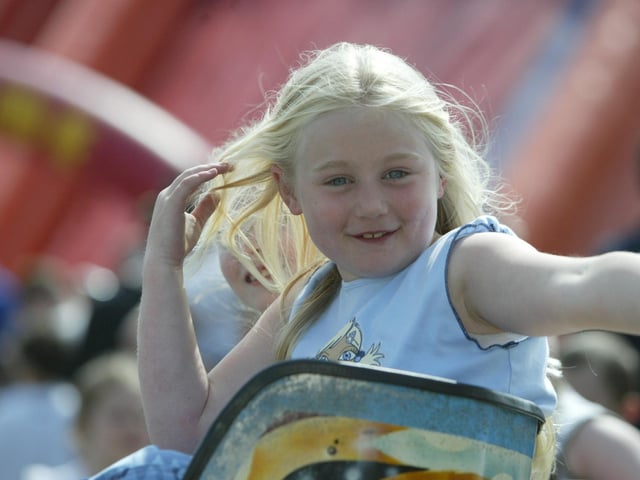 Sara Lee Green having a swinging time at the fun day at Termonbacca. (0107JB131)