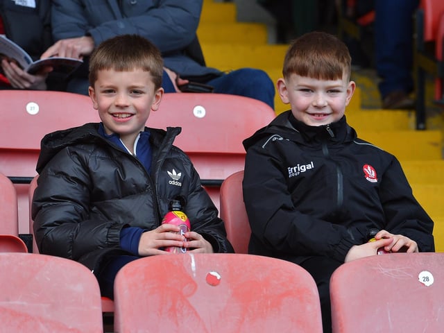 Fans in Celtic Park on Sunday afternoon for Derry's National football League game against Mayo. Photo: George Sweeney