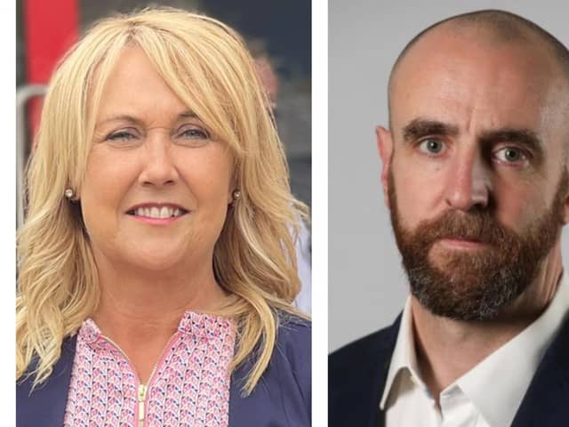 Sinn Féin MLA Ciara Ferguson and SDLP MLA Mark H. Durkan.