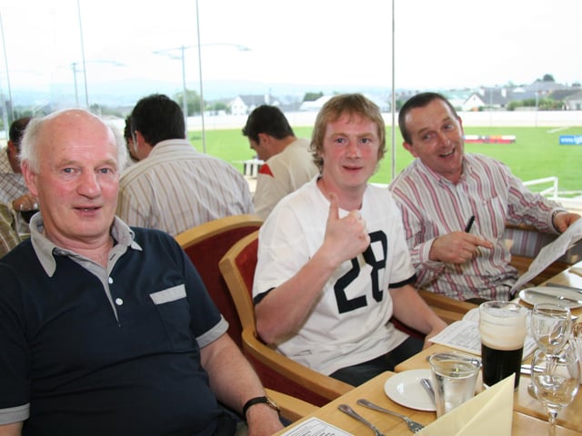 Derry and Donegal people enjoying a night at Lifford races in June 2005.