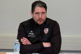 Derry City manager Ruaidhrí Higgins.  Photograph: George Sweeney.  