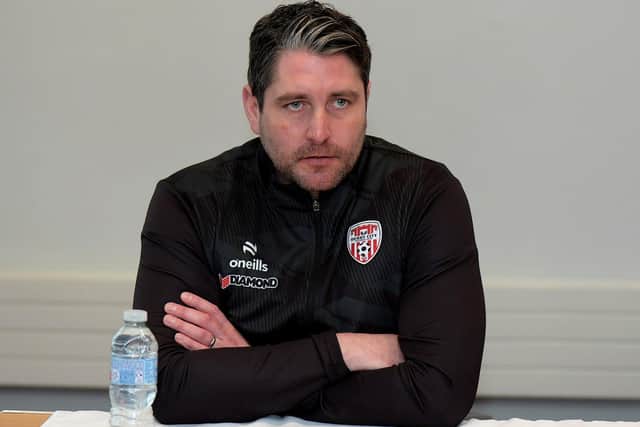 Derry City manager Ruaidhrí Higgins. Photograph: George Sweeney.