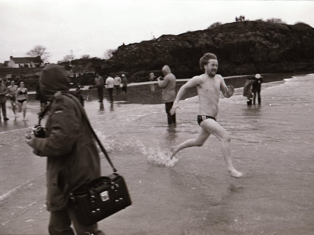 New Year's Day Swim at Marble Hill beach in Donegal.